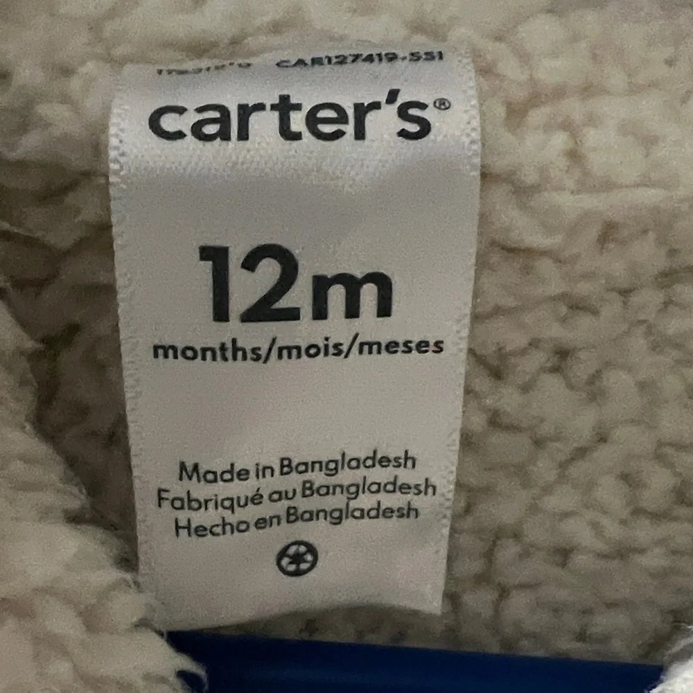 Carter's Pink Knit Hooded Jacket with White Sherpa Trim